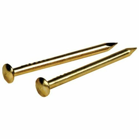 HILLMAN Common Nail, 1 in L, Brass, 16 ga, 6 PK 122629